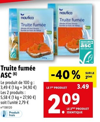 Lidl Truite fumée ASC (6) offre