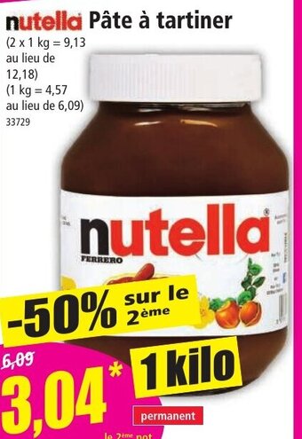 Norma nutella Pâte à tartiner offre