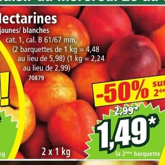 Norma Nectarines jaunes/ blanches offre