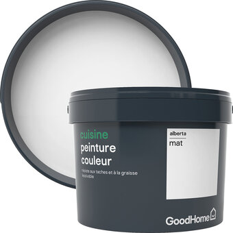 Castorama Peinture cuisine goodhome blanc alberta mat 2,5l offre