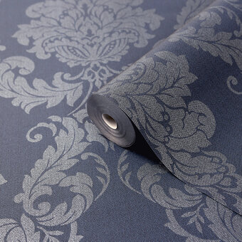Castorama Papier peint vinyle sur intissé goodhome ornata bleu offre
