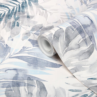 Castorama Papier peint vinyle sur intissé goodhome jarava bleu offre