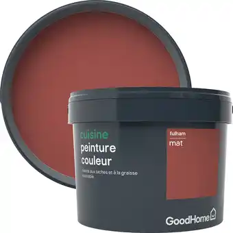 Castorama Peinture cuisine goodhome rouge fulham mat 2,5l offre