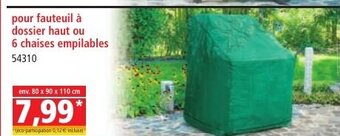 Norma pour fauteuil à dossier haut ou 6 chaises empilables offre