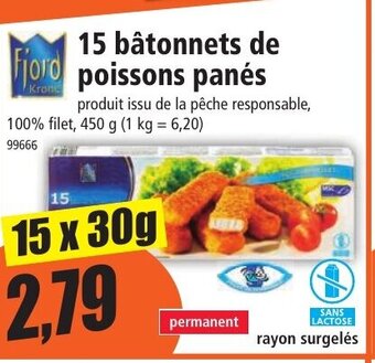 Norma 15 bâtonnets de poissons panés offre
