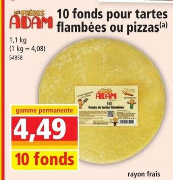 Norma 10 fonds pour tartes ADAM flambées ou pizzas(a) offre