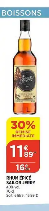 Bi1 Rhum épicés Sailor Jerry offre