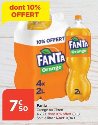 Bi1 Fanta Orange ou Citron offre