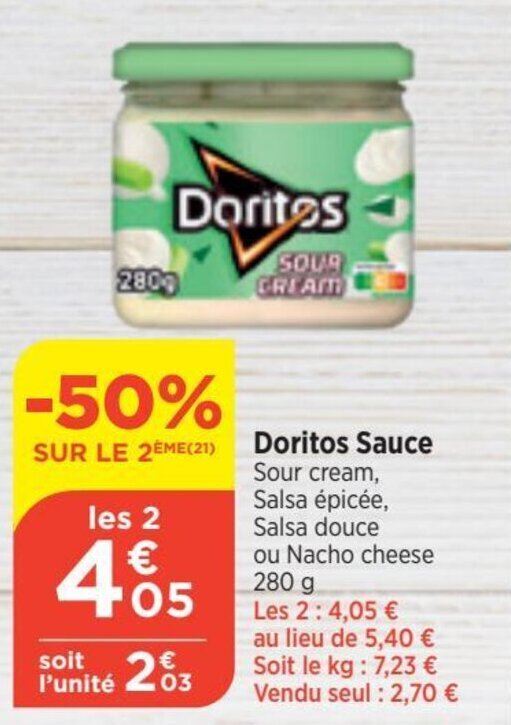 Promo Doritos Sauce Sour cream, chez Bi1