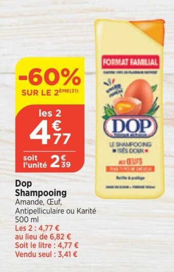 Bi1 Dop Shampooing Amande, Euf, Antipelliculaire ou Karité offre