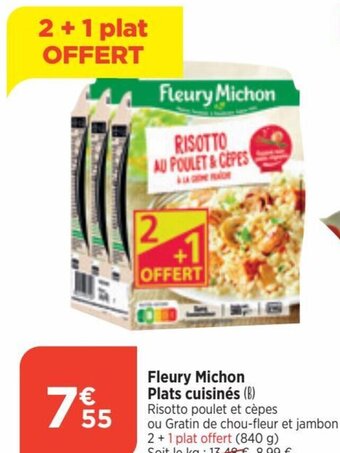 Bi1 Fleury Michon Plats cuisinés (B) Risotto poulet et cèpes offre