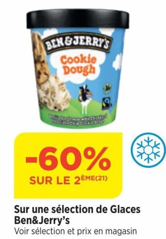 Bi1 Sur une sélection de Glaces Ben&Jerry's offre
