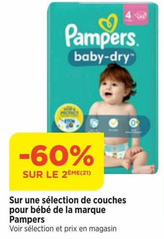 Bi1 Sur une sélection de couches pour bébé de la marque Pampers offre