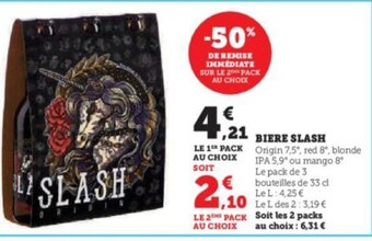 U Express BIERE SLASH Origin 7,5°, red 8°, blonde offre