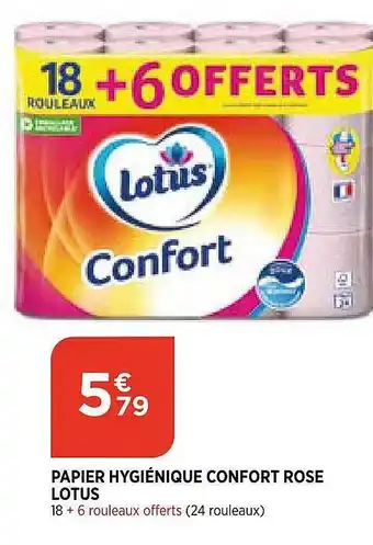 Bi1 Papier Hygiénique Confort Rose Lotus offre