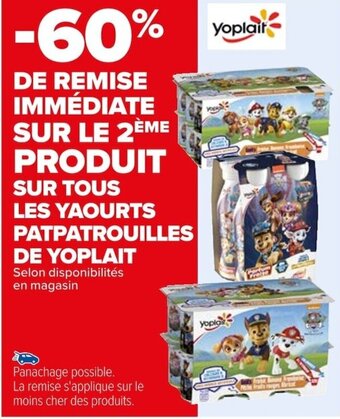 Carrefour SUR TOUS LES YAOURTS PATPATROUILLES offre