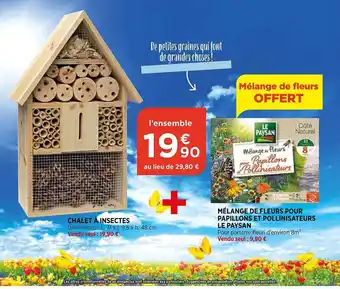 Bi1 Chalet à Insectes , Mélange De Fleurs Pour Papillons Et Pollisnisateurs Le Paysan offre