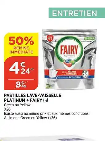 Bi1 Pastilles Lave-vaisselle Platinum + Fairy offre