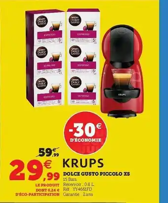 Hyper U Dolce Gusto Piccolo Xs Krups offre