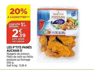 Bi1 Les P'tits Panés Auchan offre