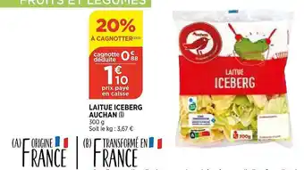 Bi1 Laitue Iceberg Auchan offre