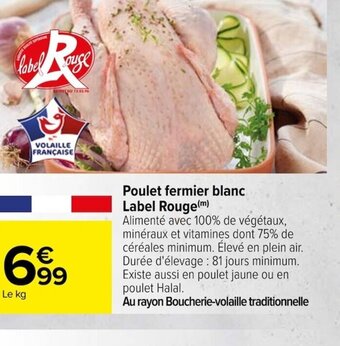 Carrefour Poulet fermier blanc offre