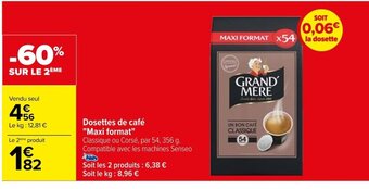 Carrefour Dosettes de café "Maxi format" offre
