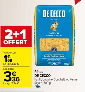 Carrefour Pâtes DE CECCO offre