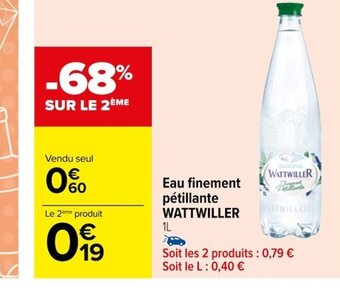 Carrefour Eau finement pétillante WATTWILLER offre