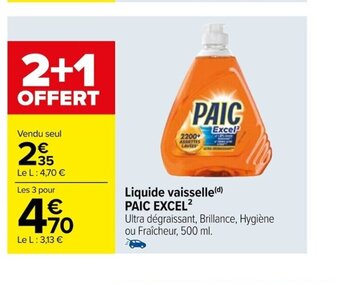 Carrefour Liquide vaisselle(d) PAIC EXCEL² offre