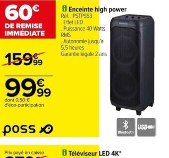 Carrefour B Enceinte high power offre