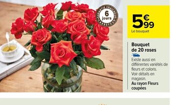 Carrefour Bouquet de 20 roses offre