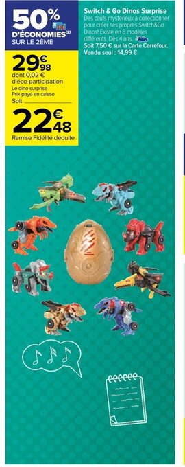 Carrefour Switch & Go Dinos Surprise offre
