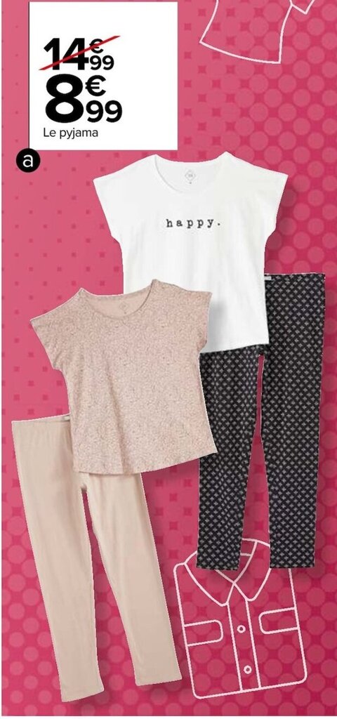 Pyjama femme chez online carrefour