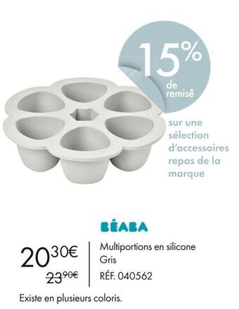 Aubert Béaba multiportions en silicone gris offre