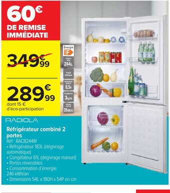 Carrefour Réfrigérateur combiné 2 offre