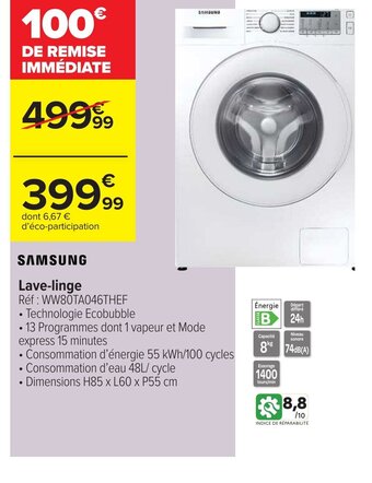Carrefour SAMSUNG Lave-linge offre