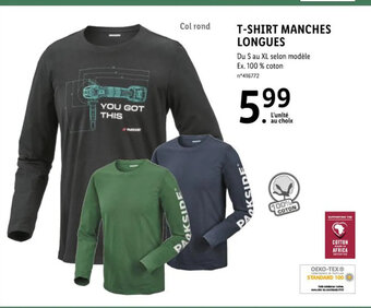 Lidl T-SHIRT MANCHES LONGUES offre