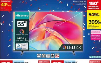 Carrefour Téléviseur QLED 4K* Réf. : 55E7KQ Garantie légale 2 ans offre