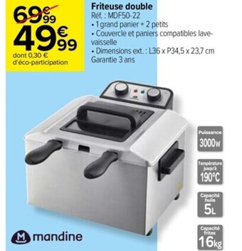 Carrefour Friteuse double offre