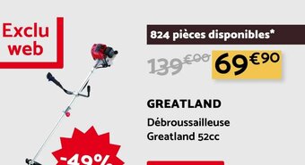 Bricomarché GREATLAND Débroussailleuse Greatland 52cc offre