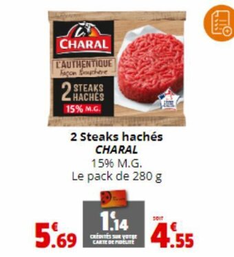 Coccinelle Express 2 Steaks hachés CHARAL offre