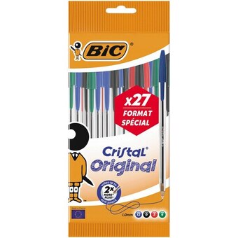 Carrefour Bic 27 stylos bille cristal offre