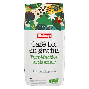 Carrefour Malongo café en grains bio offre
