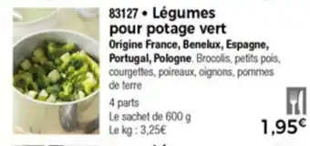 Légumes pour potage vert