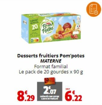 Coccinelle Express Desserts fruitiers Pom'potes MATERNE offre
