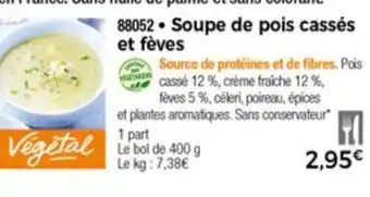 Soupe de pois cassés et fèves