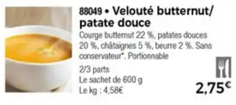 Thiriet Velouté butternut/patate douce offre