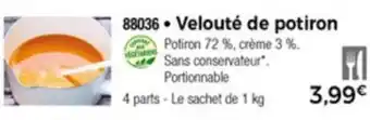 Thiriet Velouté de potiron offre