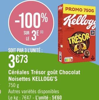 Kellogg’s céréales trésor goût chocolat noisettes